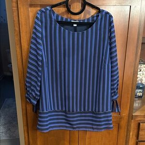 Westport Navy and Black Striped Blouse